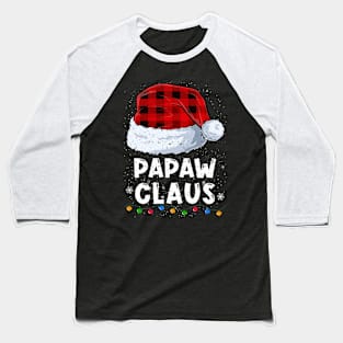 Papaw Claus Red Plaid Christmas Santa Family Matching Pajama Baseball T-Shirt